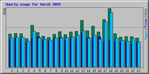 Hourly usage for March 2025